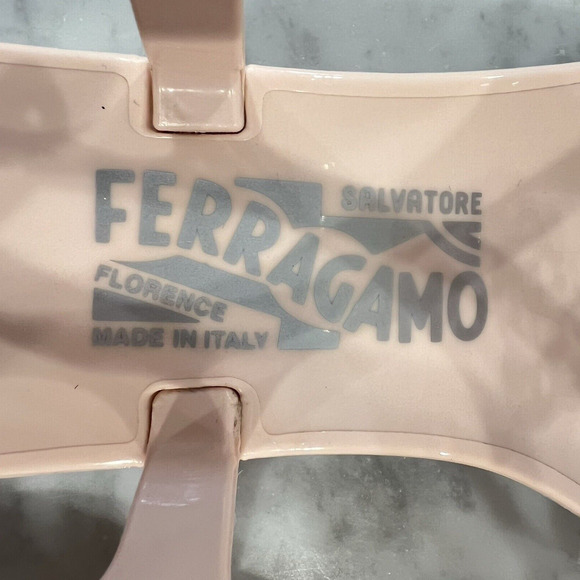 Salvatore Ferragamo Pale Pink Perala Jelly Buckle Lace Bow Sandals Heels Size 7 - Picture 8 of 12